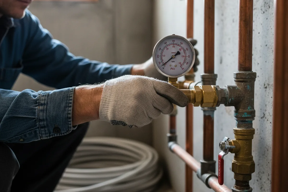Pressure testing a repaired line during Water Line Repair in Oak City